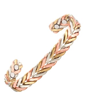 Bracelet magnétique avec 6 aimants en cuivre - or jaune or blanc or rose - Palmier