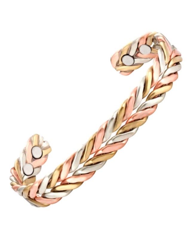 Bracelet magnétique avec 6 aimants en cuivre - or jaune or blanc or rose - Palmier