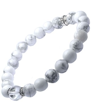 Howlite et cristal de roche bracelet en perles naturelles 8 mm