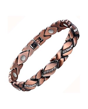 Bracelet magnétique en cuivre avec strass - Verne