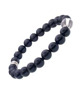 Obsidienne Oeil Céleste Cristal de Roche bracelet perles 8 mm