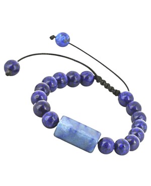 Lapis Lazuli bracelet en perles naturelles 8 mm réglable