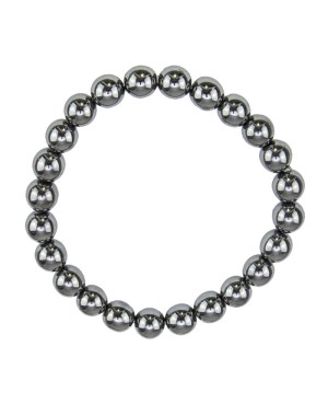 Bracelet magnétique en perles naturelles 8 mm - Hématite