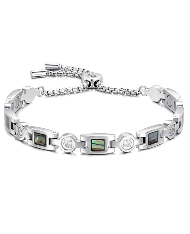 Bracelet magnétique en inox femme réglable - Carnatite