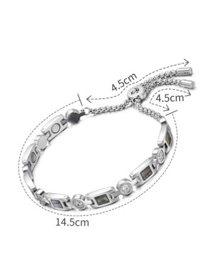 Bracelet magnétique en inox avec fermoir ajustable réglable - Carnatite