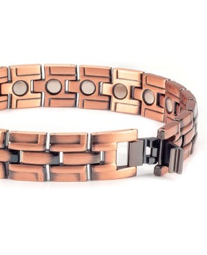 Bracelet en cuivre massif avec aimants avec fermoir