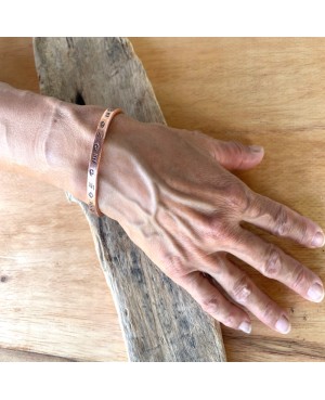 Bracelet cuivre massif artisanal unique, fabriqué en France