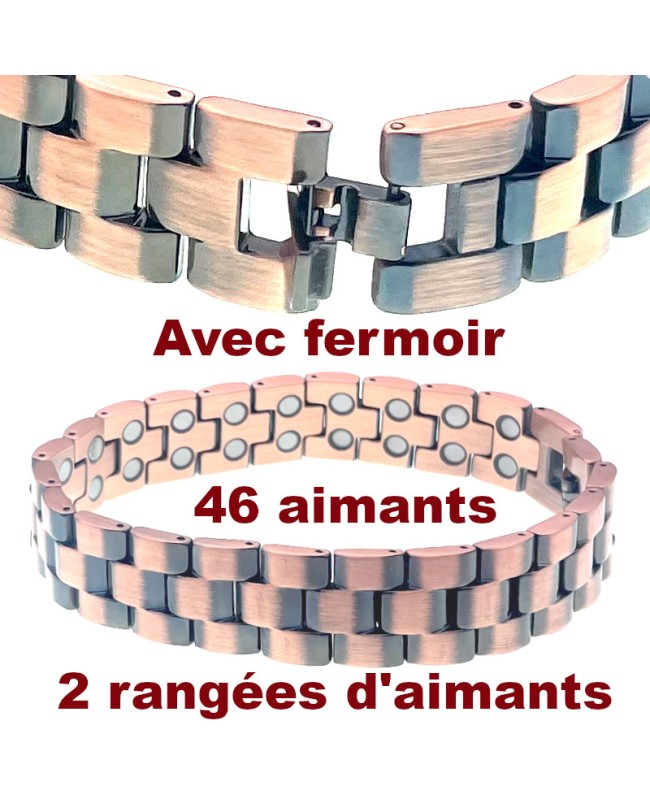 Bracelet Magnétique Pour Hommes, En Cuivre Pur, Énergie, Tension