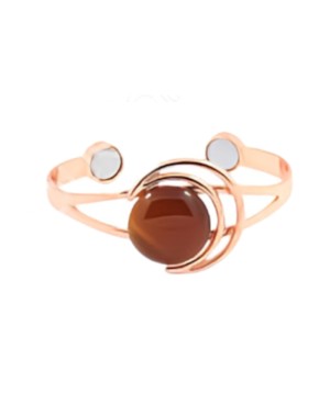 Bracelet jonc magnétique en cuivre : Vibration couleur rubis