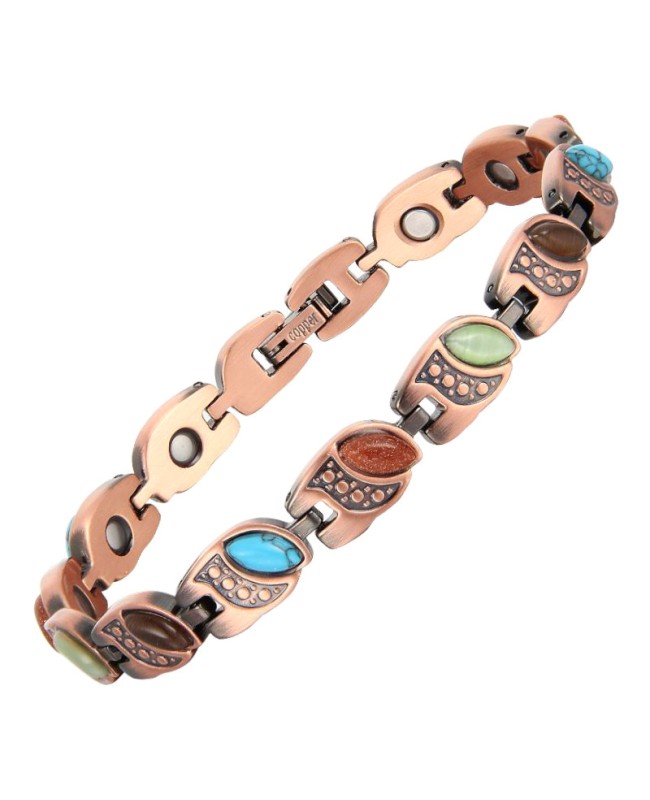 Bracelet magnétique en cuivre et pierres naturelles - Anka Bracelet magnétique en cuivre et pierres naturelles - Anka