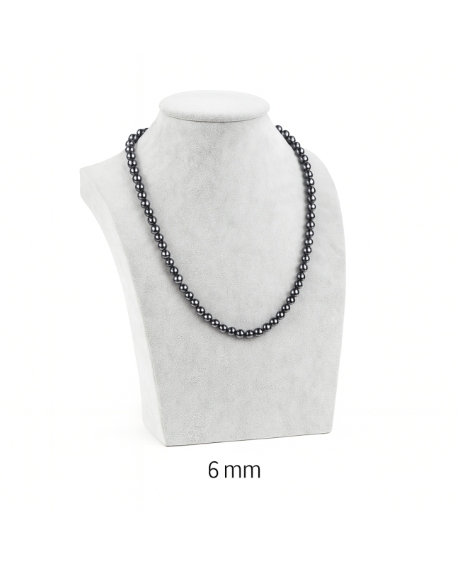 Collier en Hématite magnétique naturelle 6 mm