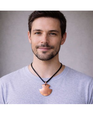 Pendentif disque ajouré en cuivre massif pour homme – Éclipse