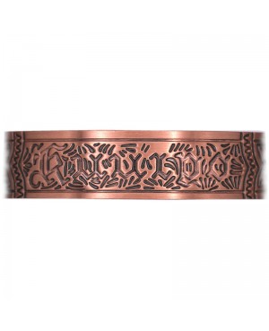 Bracelet avec 6 aimants en pur cuivre massif et motif fleurs de tiaré - Tiaré