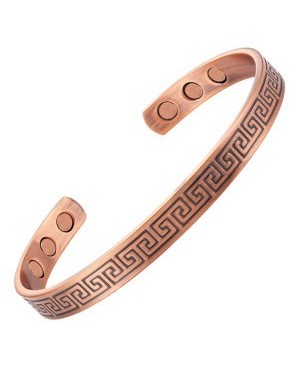 Bracelet cuivre magnétique 6 aimants et thème symbole inca labyrinthe Hug - Curry