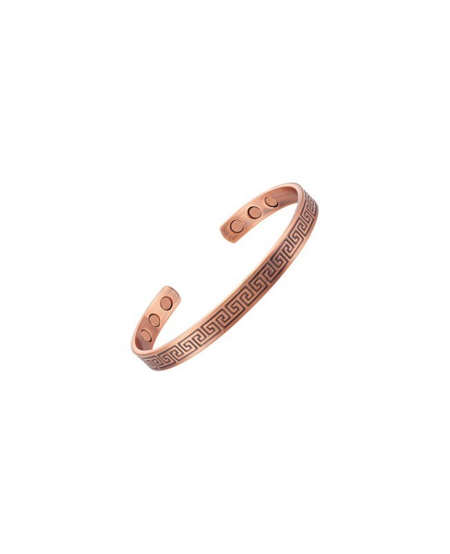 Bracelet cuivre magnétique 6 aimants et thème symbole inca labyrinthe Hug - Curry