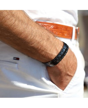 bracelet magnétique en cuivre, couleur noire