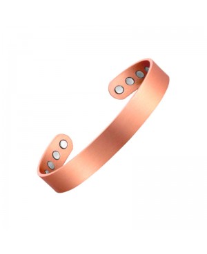 Bracelet magnétique pour douleur articulaire en cuivre massif lisse largeur 12.5 mm