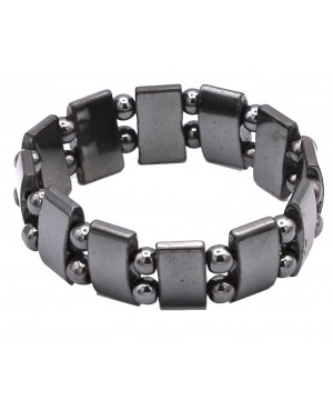 Bracelet élastique en hématite magnétique large