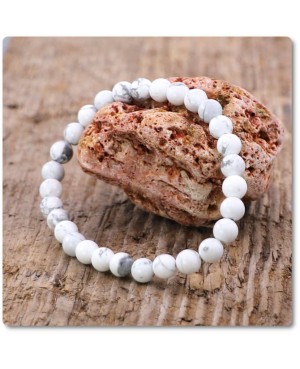 Bracelet pour l’apaisement en perles Howlite naturelles 6 mm