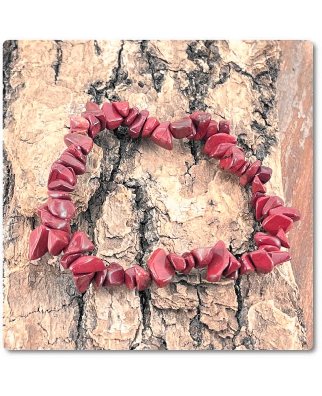 Bracelet baroque en pierre naturelle Jaspe rouge favorise le courage