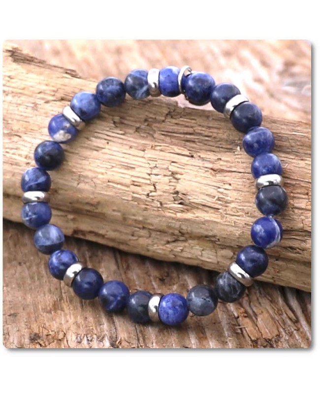 Jaspe bleu bracelet en pierre naturelles perles 8 mm