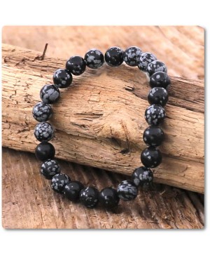 Bracelet de protection en Obsidienne neige pierres naturelles 8 mm