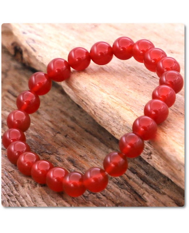 Bracelet de style vintage pour femme en cornaline rouge 