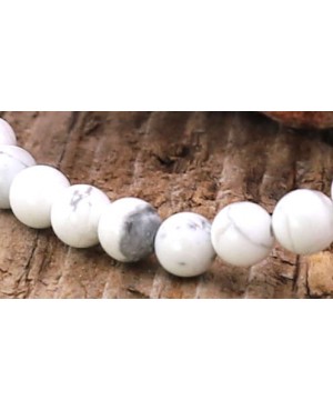 Howlite bracelet en perles naturelles 6 mm