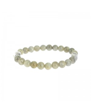 Labradorite et cristal de roche bracelet en perles naturelles 8 mm