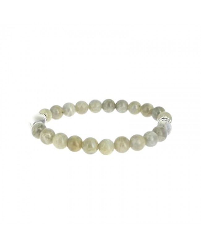 Labradorite et cristal de roche bracelet en perles naturelles 8 mm