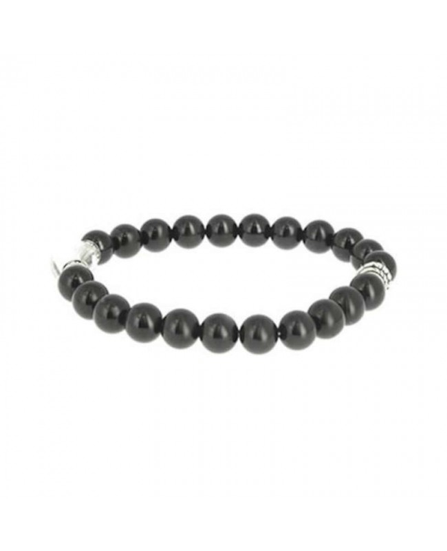 Tourmaline noire et cristal de roche bracelet en perles naturelles 8 mm