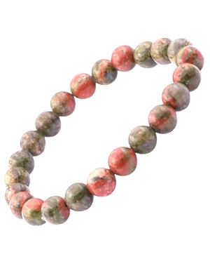 Unakite bracelet en perles naturelles 8 mm