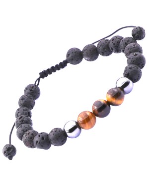 Pierre de lave Œil de tigre Hématite bracelet en perles naturelles 8 mm